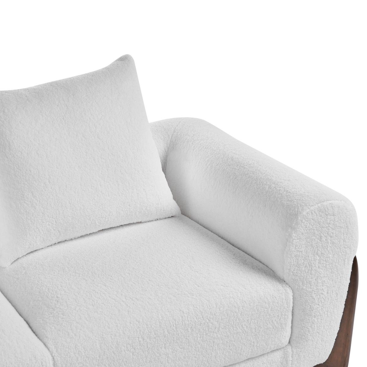 2-SITZER-SOFA Bouclé Weiß Vinliden - Dunkelbraun, Textil (180/62/87cm) - Beliani