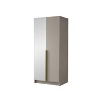 KLEIDERSCHRANK Bono II - Beige/Goldfarben, Holzwerkstoff/Metall (100/215/58cm) - MIRJAN24