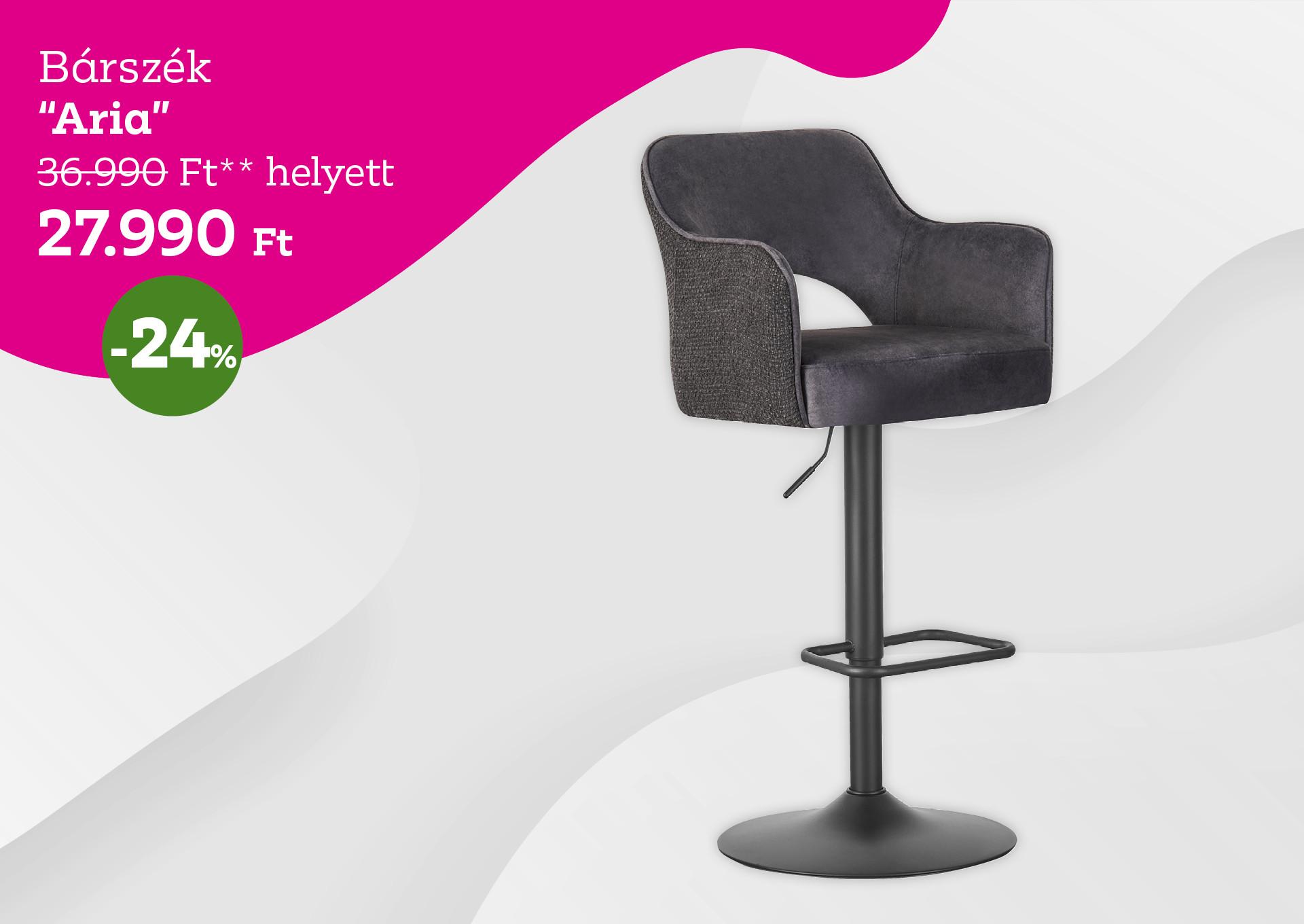 Bárszék Aria 36990 Forint helyett 27990 Forint, kedvezmény mértéke 24%