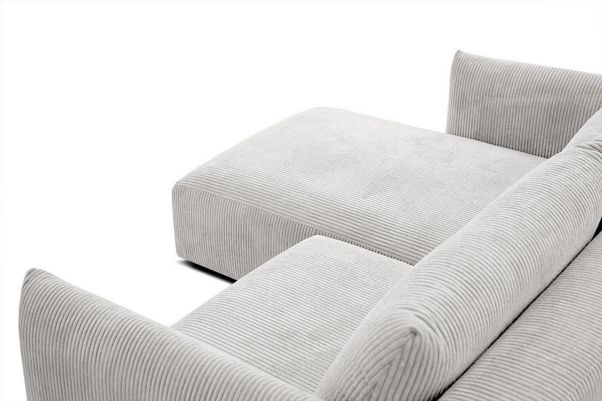 ECKSOFA TAUER 3-Sitzer, weiß - Schwarz/Weiß, Holzwerkstoff/Kunststoff (173/206cm) - Wozimo