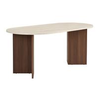 ESSTISCH mit abgerundeten Kanten sable 180/75/89,5 cm - Eichefarben, Holzwerkstoff (96/89.5/75cm) - Calicosy