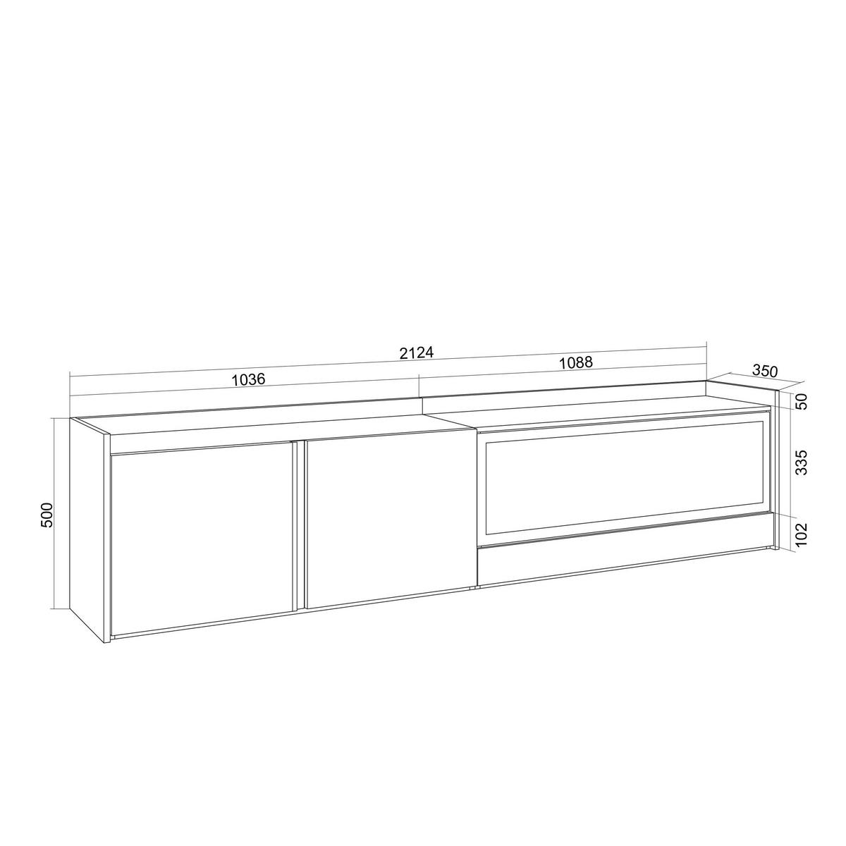 LOWBOARD, Beige, 212/35/50cm, Kamin mit Feuereffekt XXL - Beige, Holzwerkstoff (212/50/35cm) - Skraut Home