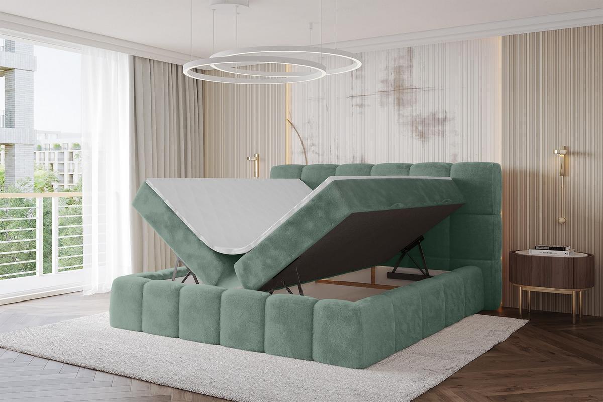BOXBETT - AURI-H3 - 120x200 Salbeigrün Lapitt - Salbeigrün, Holzwerkstoff (120/200cm) - ALTDECOR