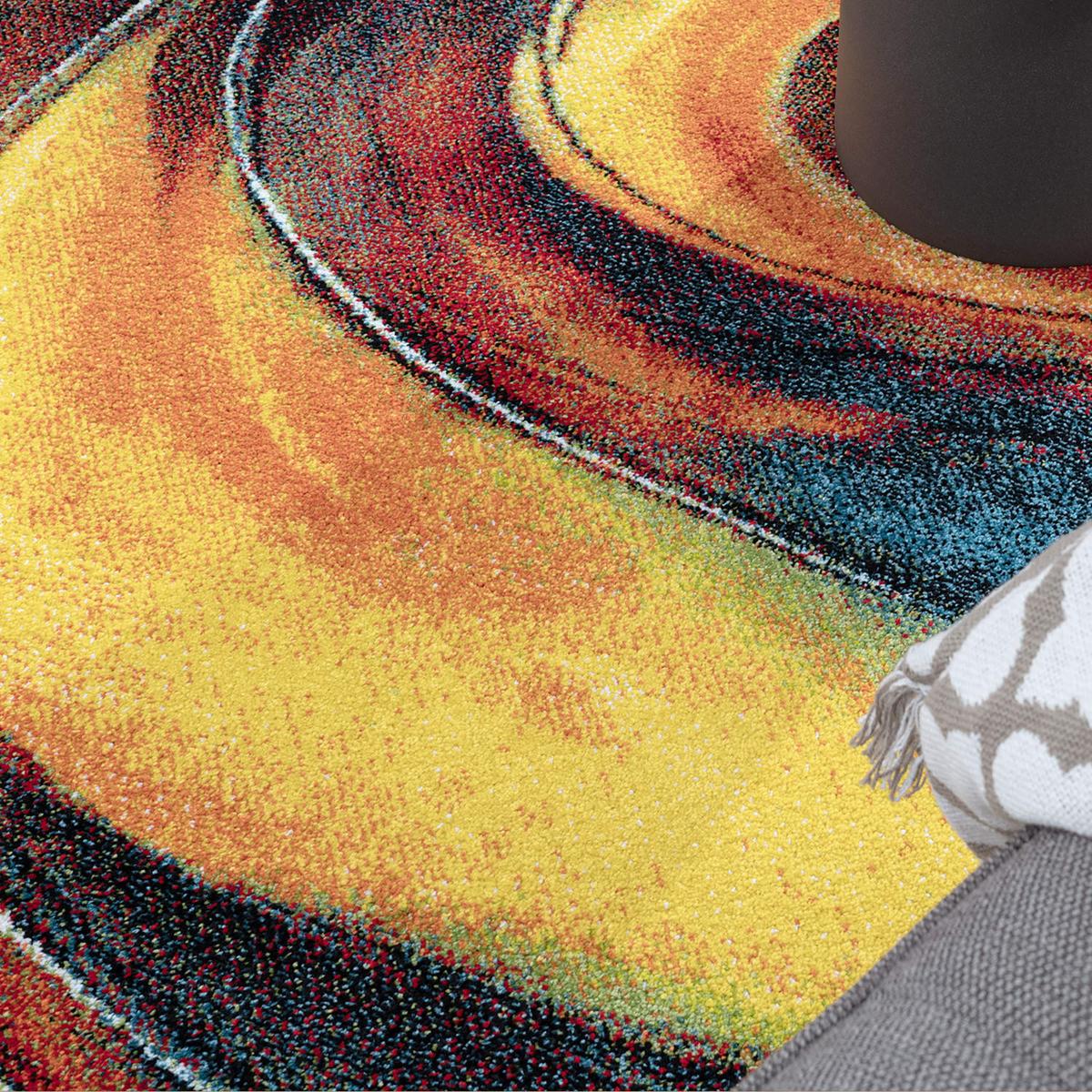 KURZFLORTEPPICH, abstrakt, Florhöhe 12 mm, Mehrfarbig, 120 x 170 cm - Multicolor, Textil (170/120cm) - KADIMA DESIGN