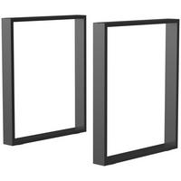 TISCHBEINE, 2er-Set Tischkufen, Möbelfüße aus Vierkantprofilen, 60 x 72 cm Stahl - Schwarz, Metall (8/72/60cm) - HOMCOM
