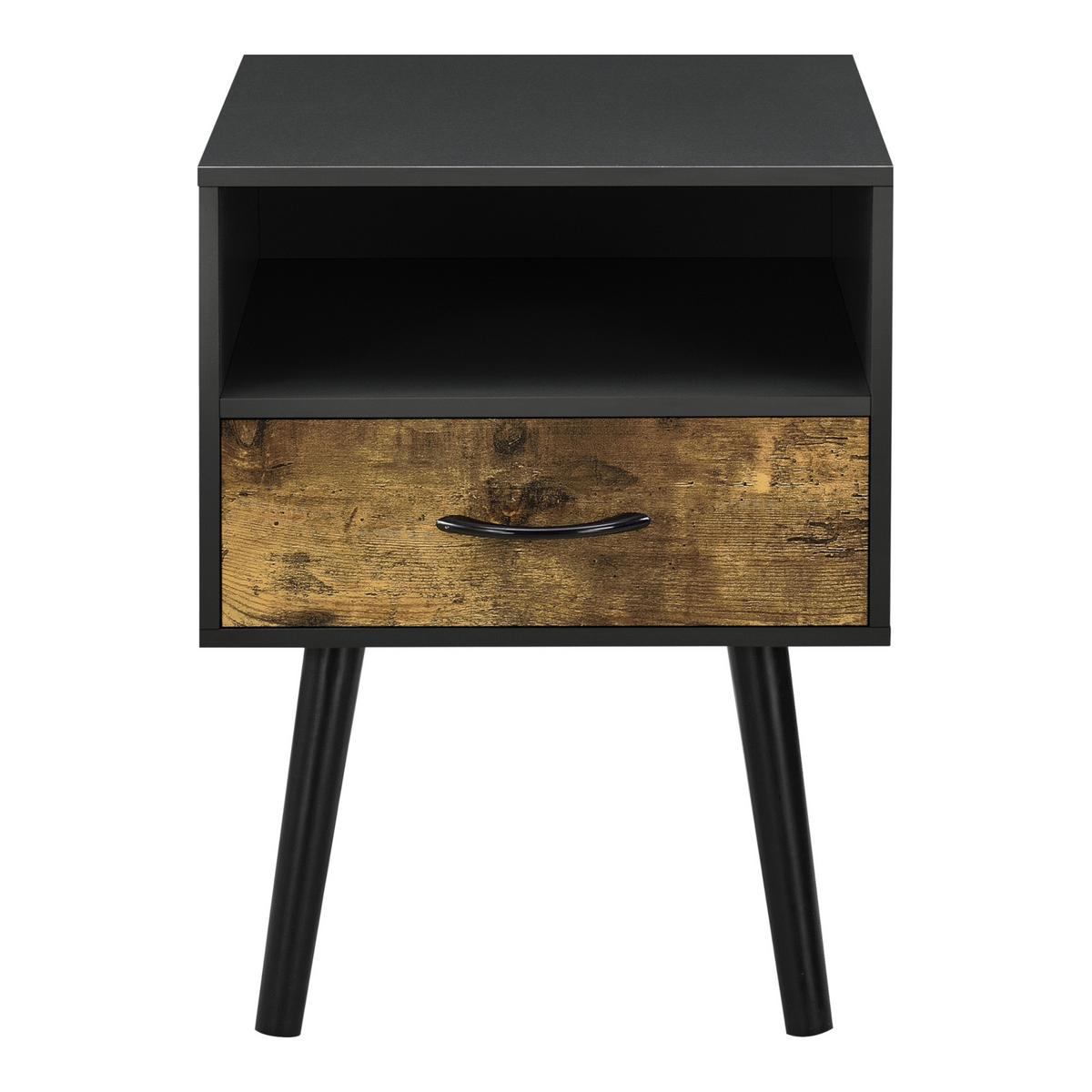 BEISTELLTISCH Gävle - Dunkelbraun/Schwarz, Holz/Holzwerkstoff (40/42/57cm) - [en.casa]