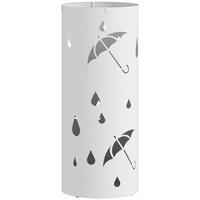 SCHIRMHALTER Stahl Weiß - Weiß, Metall (17/41/17cm) - HOMCOM