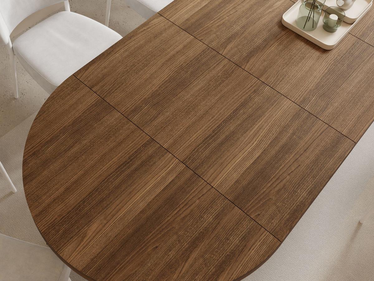 ESSTISCH Twixy XXL groß rund oval ausziehbar, Eiche Dunkelbraun Rustikal 100-300/100/76 cm - Kastanienfarben/Schwarz, Holz/Holzwerkstoff (100/300/76cm) - WFL GROUP