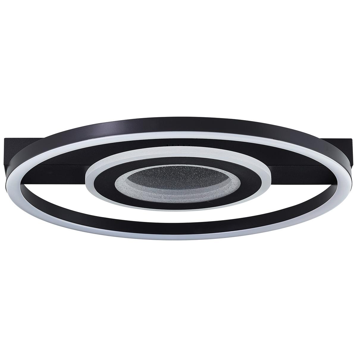 LED DECKENLEUCHTE Queens Schwarz 37/37/5 cm - Schwarz, Metall (37/37/5cm) - Brilliant