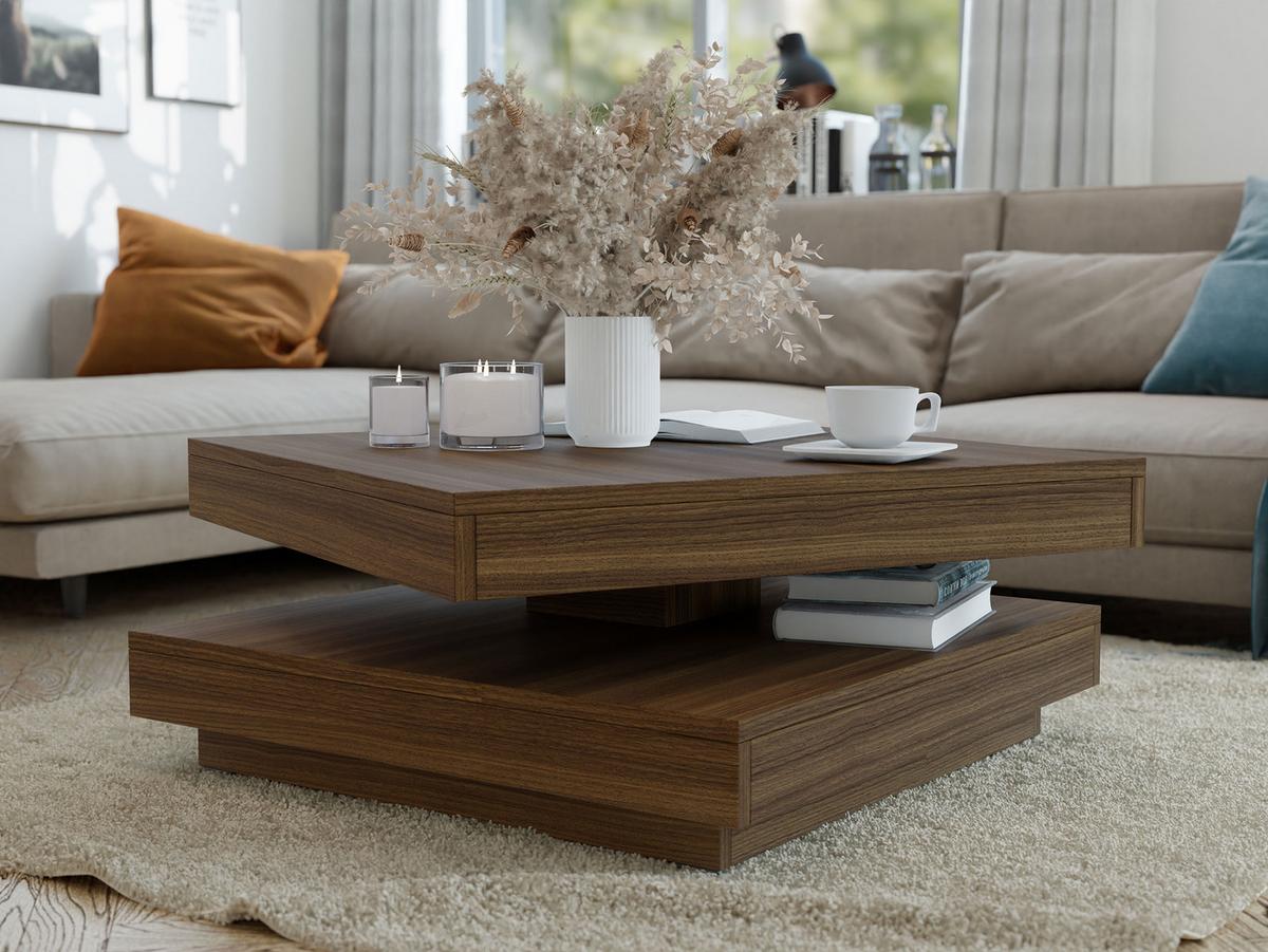 COUCHTISCH Nenani - Nussbaumfarben, Holzwerkstoff (70/70/34cm) - MIRJAN24