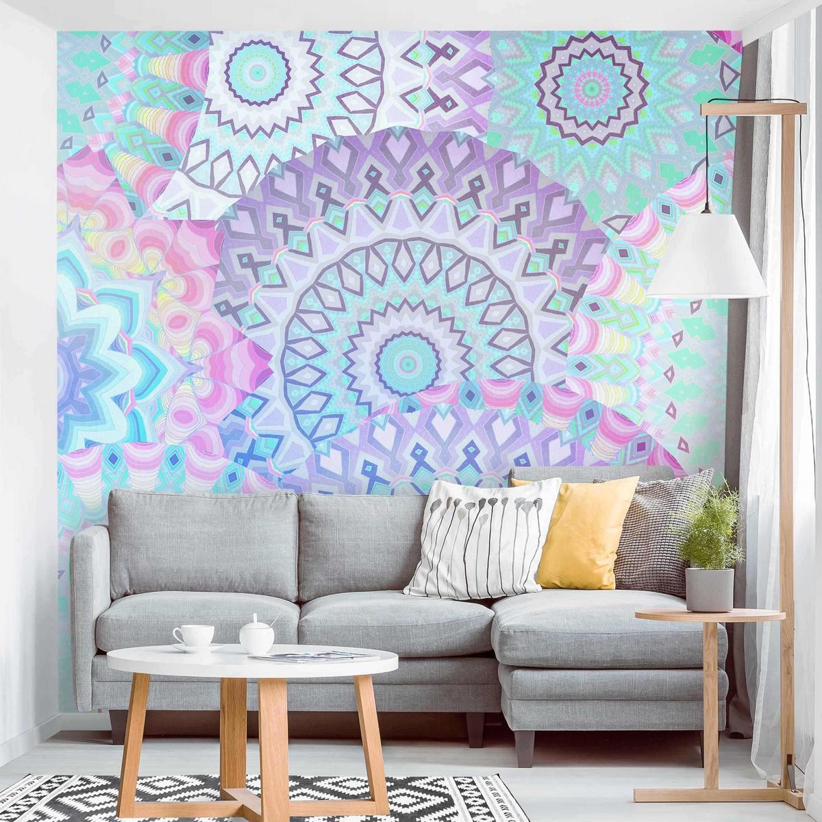 FOTOTAPETE Sommerträume Mandalas 192/192 cm - Multicolor, Papier (192/192cm) - Bilderwelten
