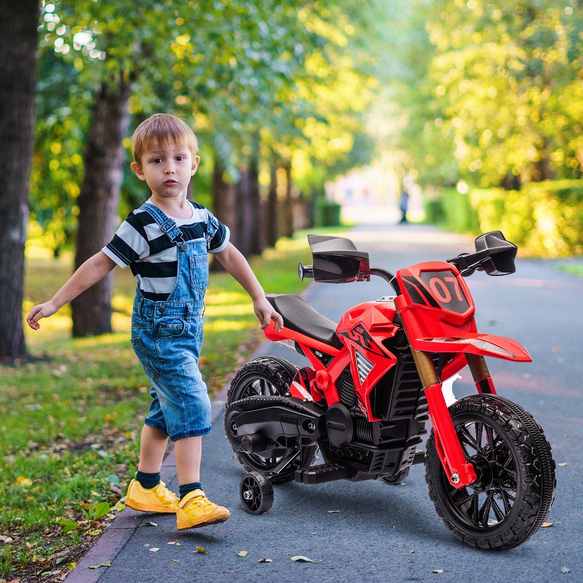 KINDER Elektro-Motorrad 6V Kindermotorrad 3 km/h 3-8 Jahre Kinder Rot - Rot, Kunststoff (105/57/62cm) - AIYAPLAY