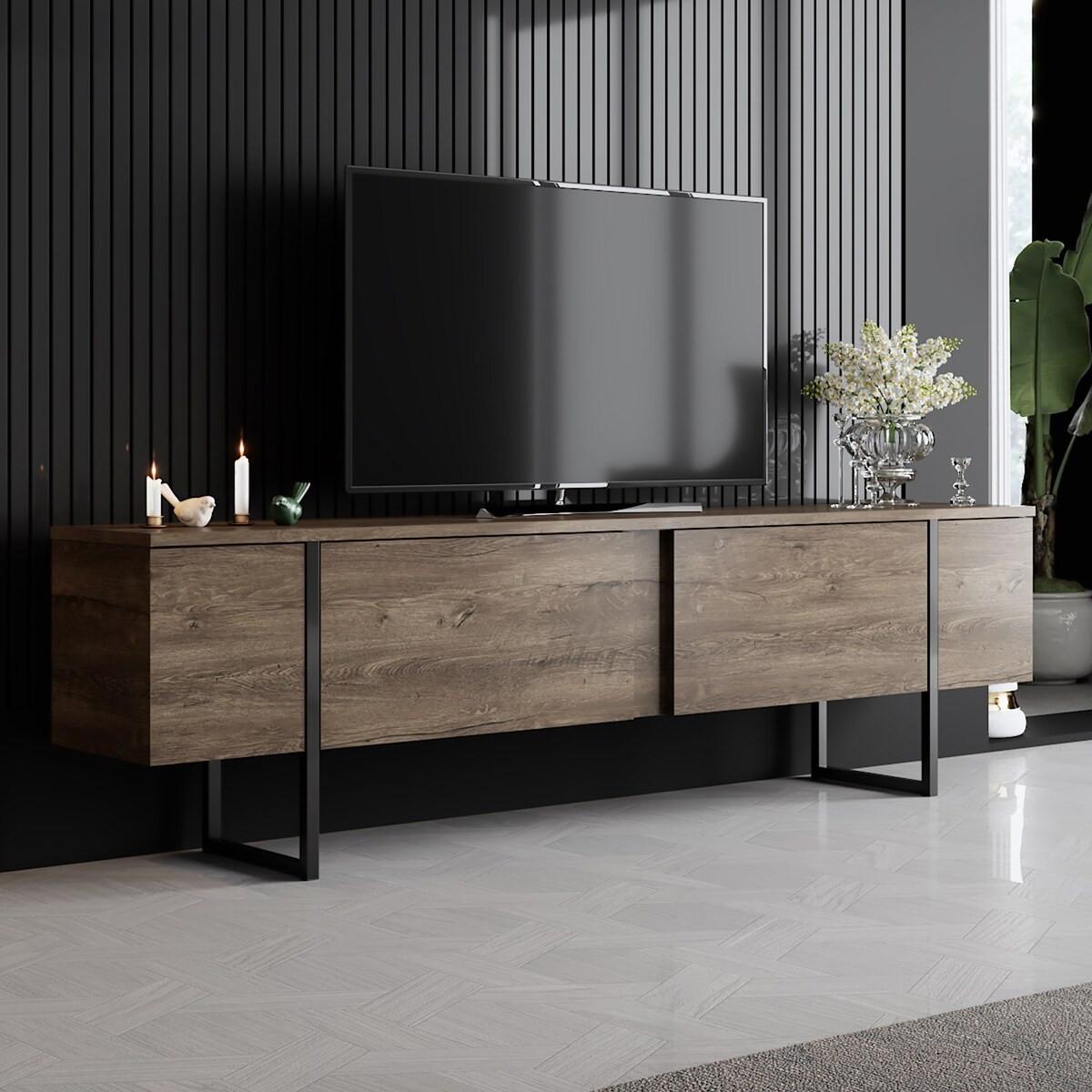 TV-MÖBEL mit 2 Klapptüren Luxe 180/30/50 cm - Braun, Holzwerkstoff (180/50/30cm) - Calicosy