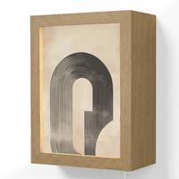 WANDLEUCHTE Schleife - Streifen - Minimalistisch - Schwarz 15x20 cm - Beige, Holzwerkstoff (15/20/8cm) - OnlyWow