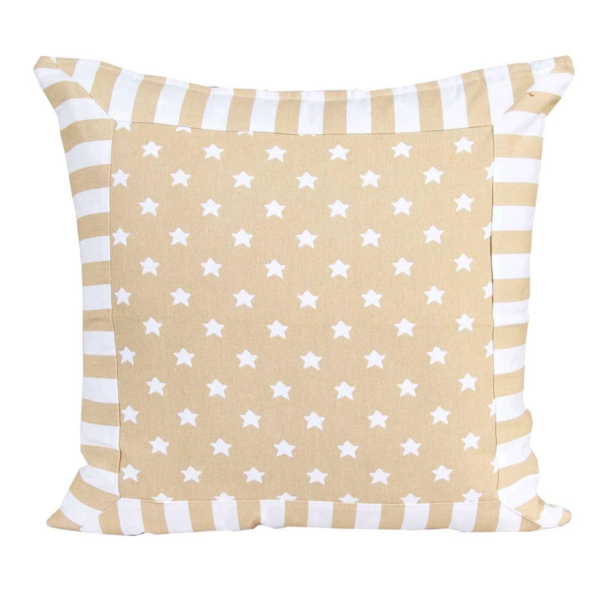 PATCHWORK-KISSENHÜLLE Sterne 60/60 cm - Beige, Textil (60/60cm) - Homescapes