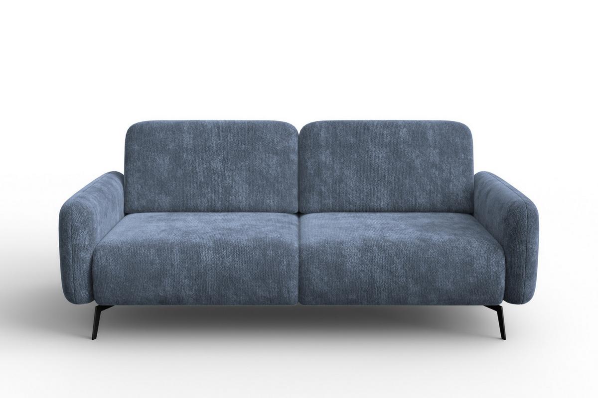 SOFA FEBE 3-Sitzer, marineblauer Chenille-Stoff - Blau/Schwarz, Holz/Textil (190/82/96cm) - Wozimo