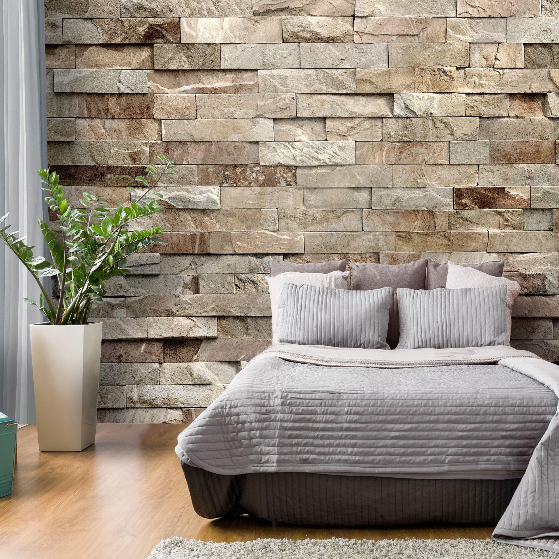 SELBSTKLEBENDE FOTOTAPETE 98/70 cm - Braun/Grau, Kunststoff/Textil (98/1cm) - KUNSTLOFT