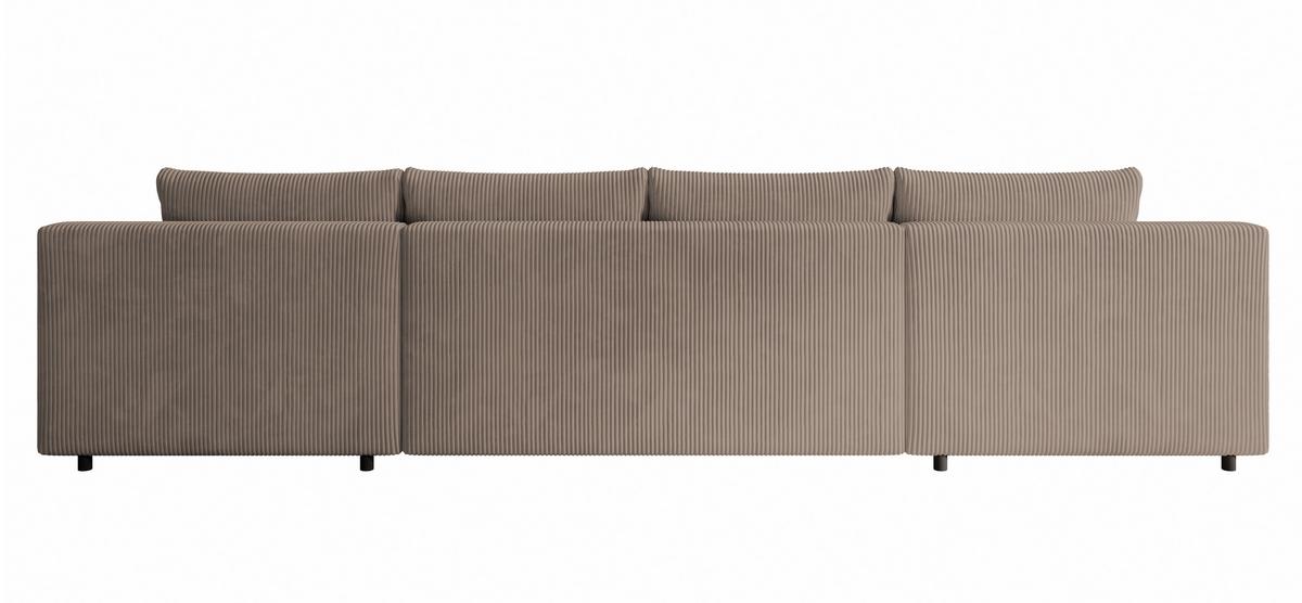 WOHNLANDSCHAFT Nelly U mit Bettkasten und Schlaffunktion, Cordstoff in U-Form - Beige, Textil (349/80/185cm)