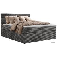 BOXBETT TILION 200/200 - Grau Cord - Topper T25 - H3 - Schwarz/Grau, Kunststoff/Textil (200/200cm) - MKS