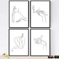 POSTER Set mit 4 Frau A4 Rahmenlos - Klar, Papier (29.7/3cm) - Nacnic