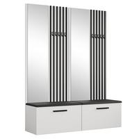 GARDEROBENSCHRANK MODULO 161,2/204/40 cm Modern Garderobe-Set Weiß - Schwarz/Weiß, Holzwerkstoff (161.2/204/40cm) - MASSENO