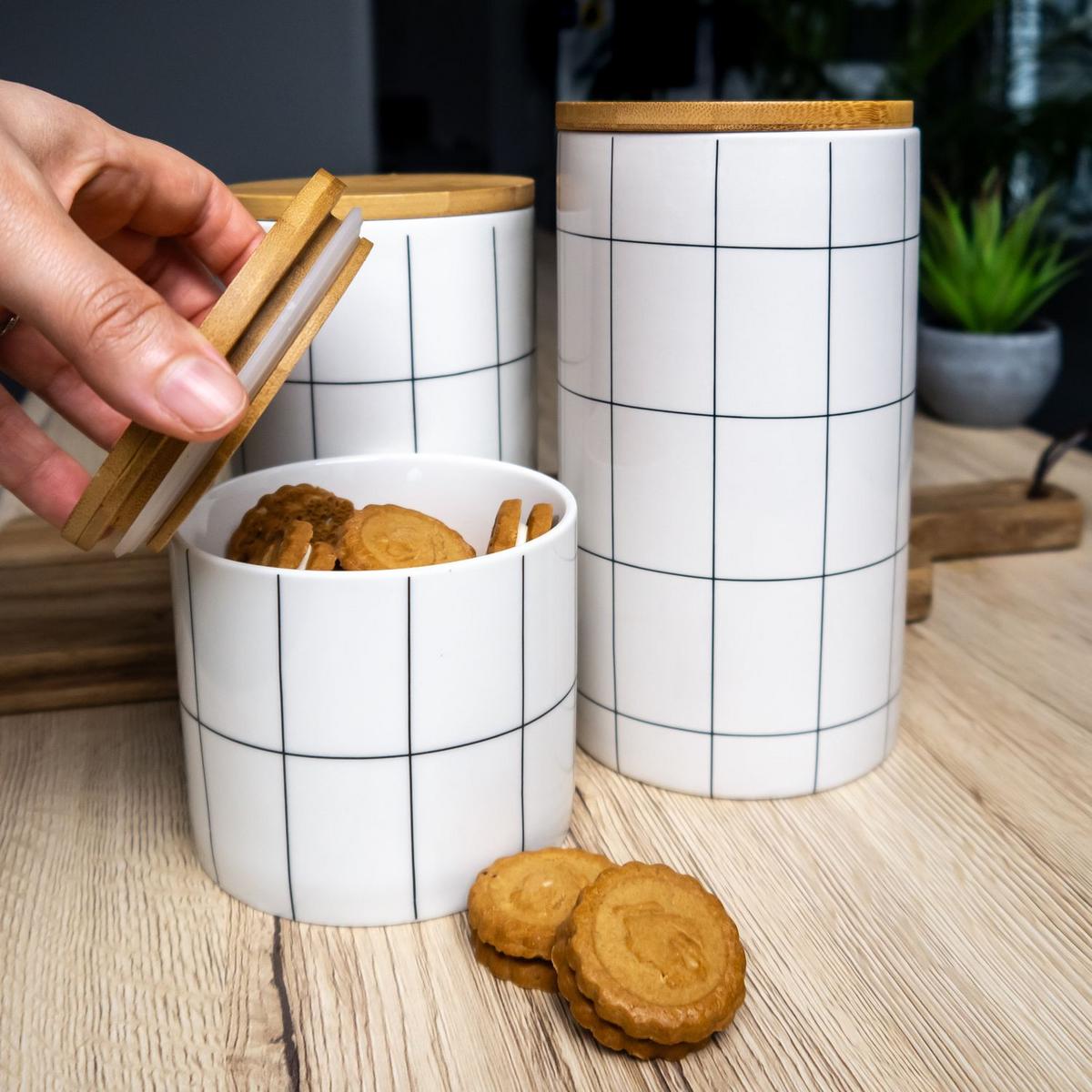 VORRATSDOSE mit Deckel 700 ml - Weiß, Keramik (10/13.5/10cm) - Intirilife