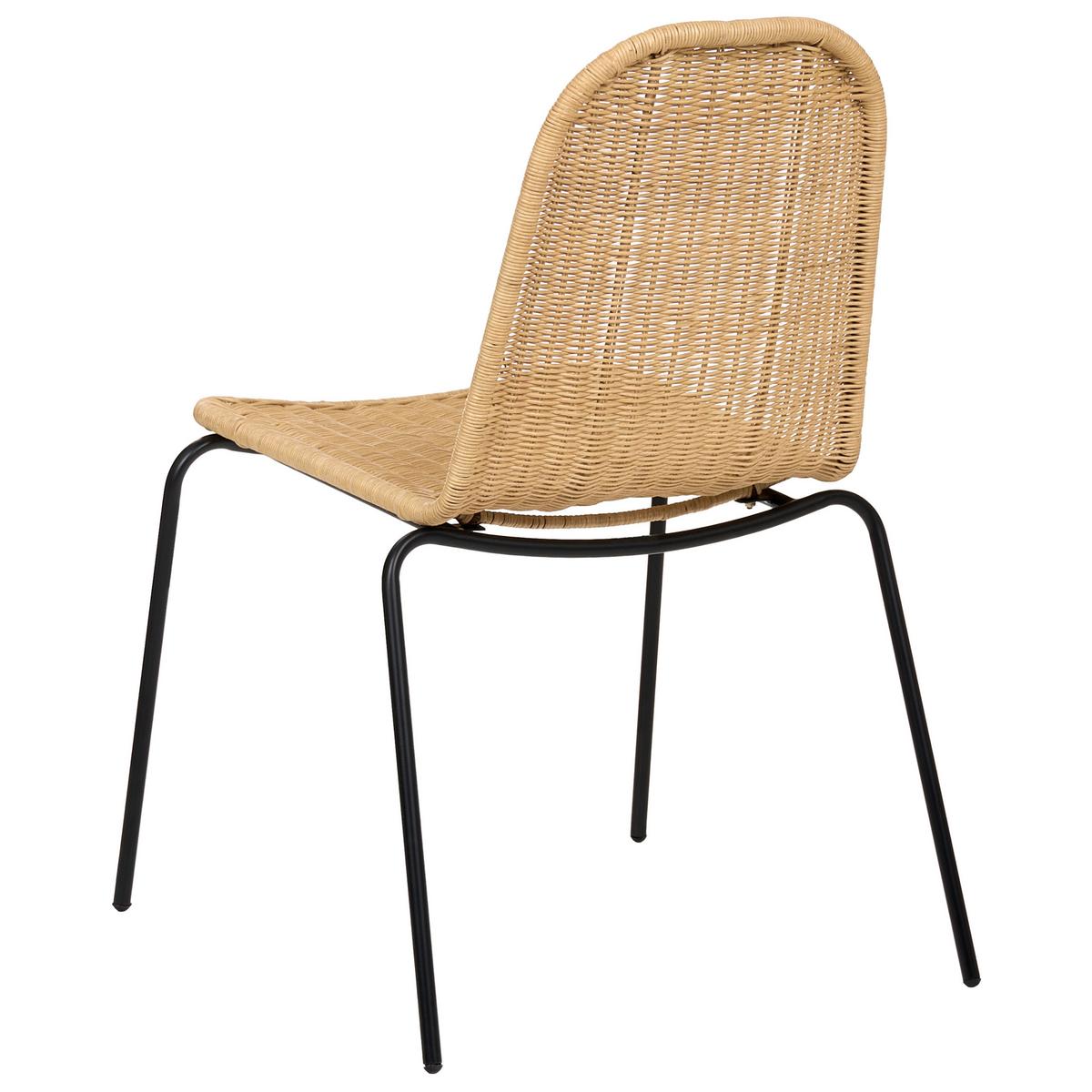 ESSZIMMERSTUHL 2er Set Rattan Naturfarben Roxton - Naturfarben, Naturmaterialen (56/85/54cm) - Beliani