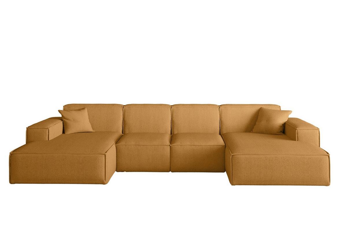 WOHNLANDSCHAFT Celes Premium Xs Scala - Currygelb, Holzwerkstoff/Textil (342/73/165cm) - Fun Möbel