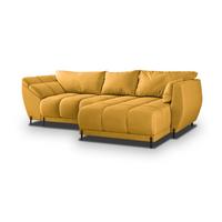 ECKSOFA VESTANO R-S Gelb Velours-Stoff mit Schlaffunktion - Gelb, Holz (287/182cm) - MASSENO