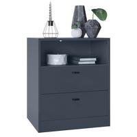 KOMMODE Pino Fronten in Anthrazit matt - Dunkelgrau/Anthrazit, Holzwerkstoff (56/67.5/36cm) - Vladon