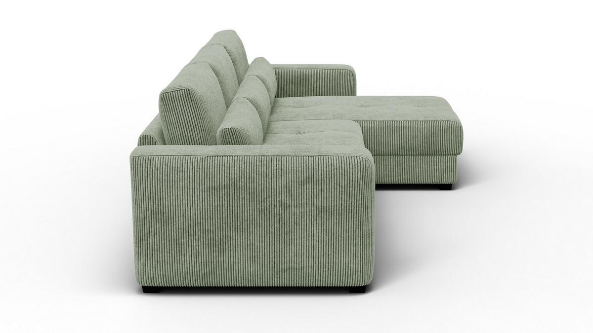 ECKSOFA OLI 4-Sitzer rechts, salbeigrün - Salbeigrün, Holz/Textil (295/172cm) - Wozimo