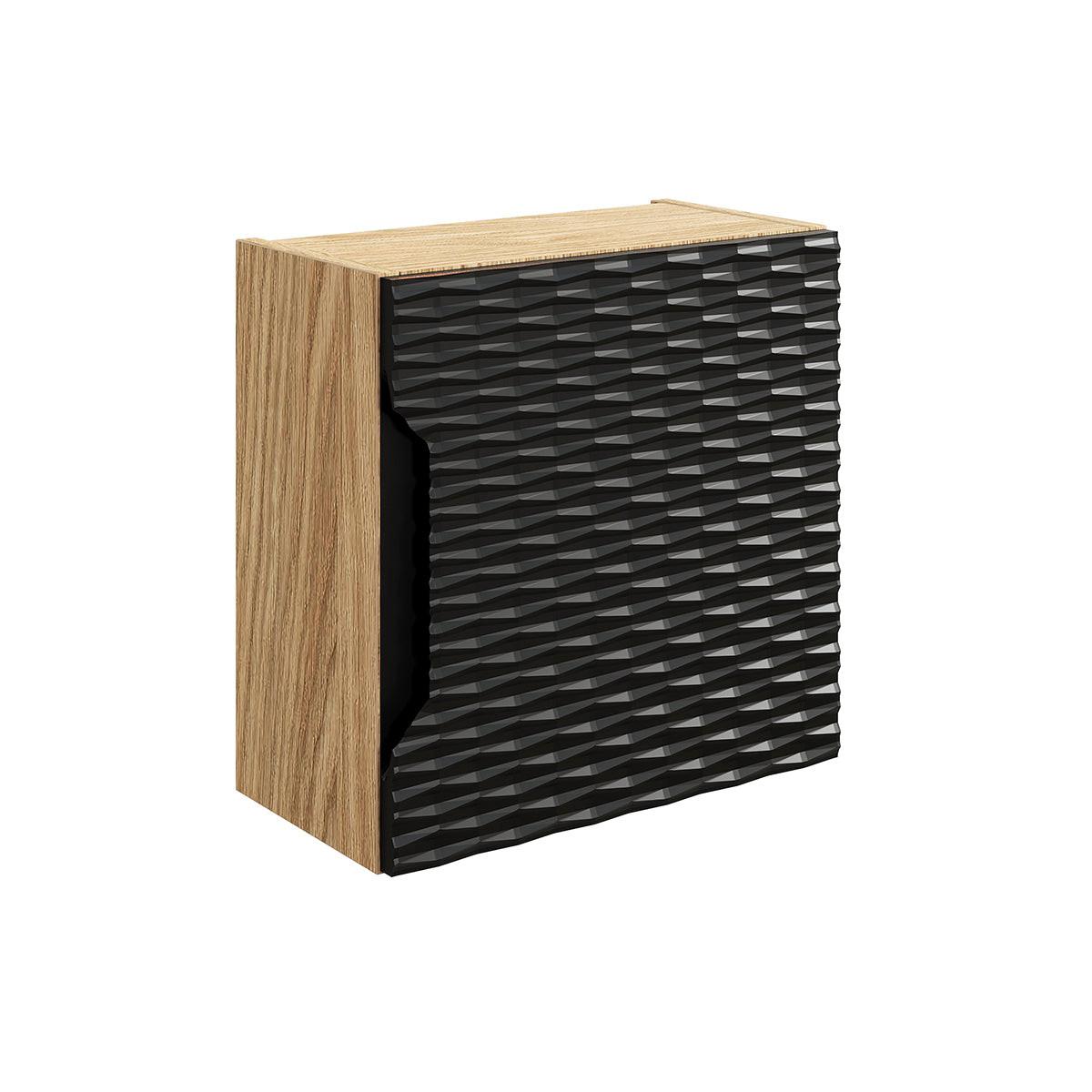 SCHRANK 1 Tür Elora Schwarz und Holz - Schwarz, Holzwerkstoff (35/35/17cm) - Petits-meubles