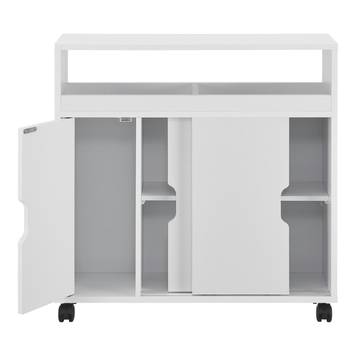 SEITENSCHRANK Lumijoki - Weiß, Holzwerkstoff (70/71/20cm) - [en.casa]