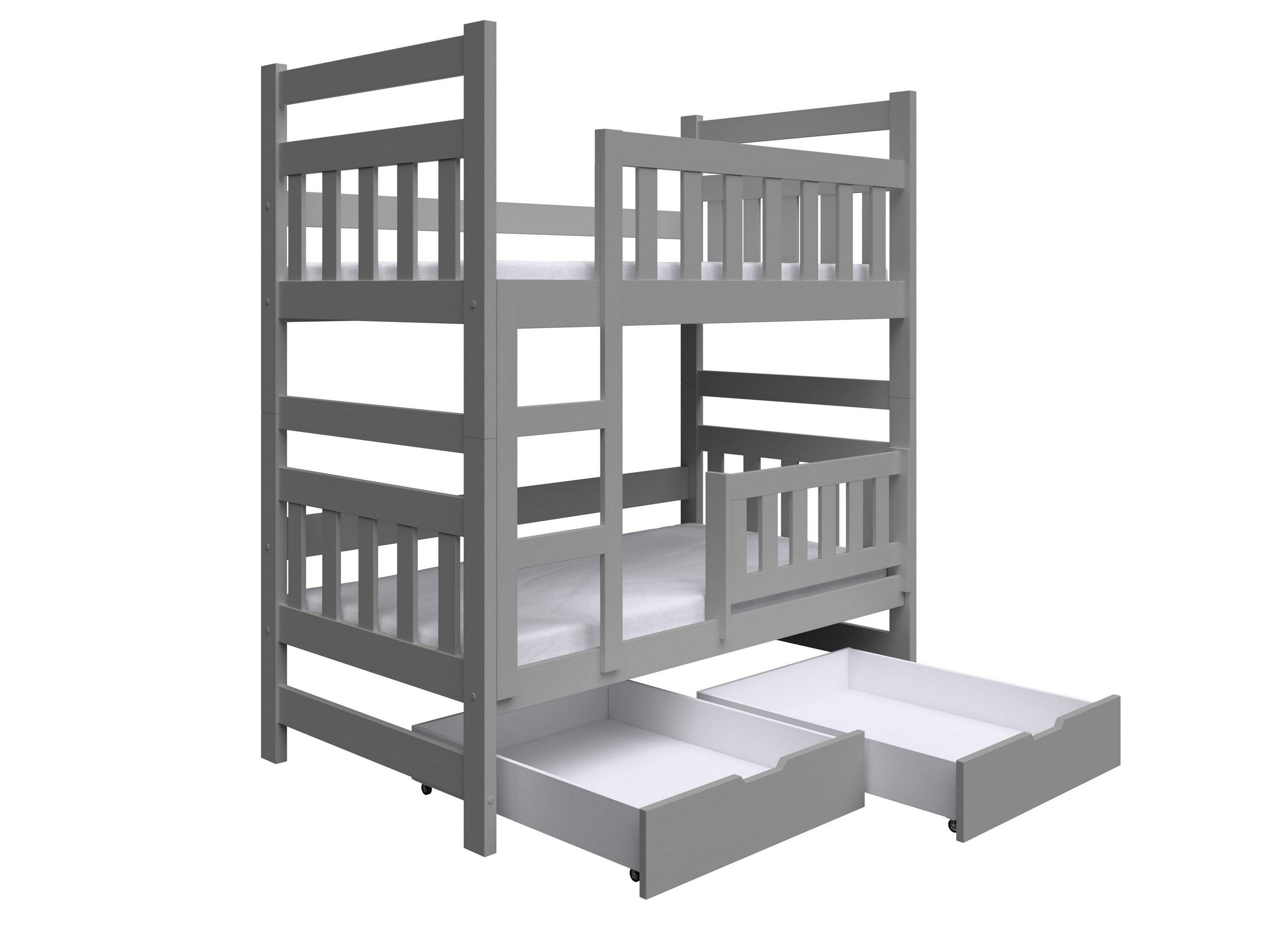 ETAGENBETT DINOS mit Bettkasten 80x185 cm Grau - Grau, Holz (80/185cm) - MASSENO