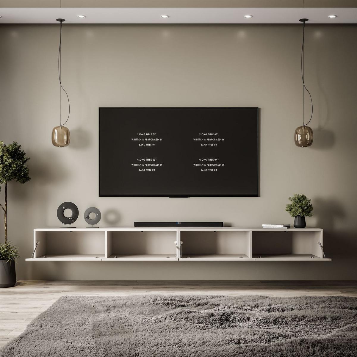 TV-SCHRANK CARMEN 250 hängend - Kaschmir, Holzwerkstoff (250/27/40cm) - Lookway