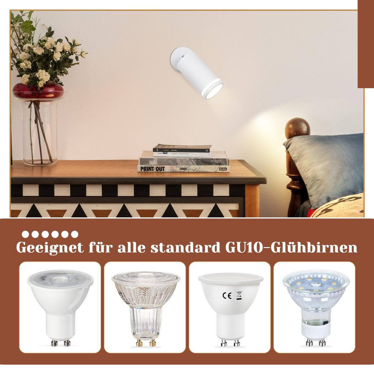 DECKENSTRAHLER Salzuflen 1-flammig 6/6/17 cm - Weiß, Metall (6/6/17cm) - Nettlife