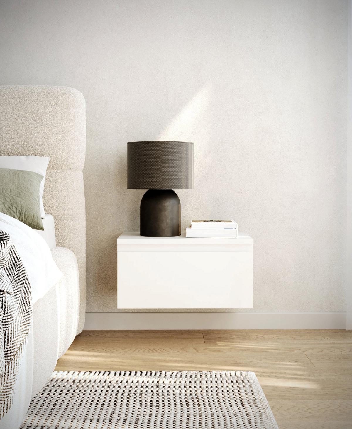 WANDNACHTTISCH Bemmi Weiß 49 cm - Weiß, Holzwerkstoff (48.4/25.4/31.8cm) - Selsey