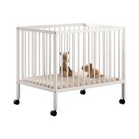 GITTERBETT auf Rollen Keira 3-fach höhenverstellbar Buche massiv weiß - Weiß, Holz (75/95cm) - 58aufmkessel