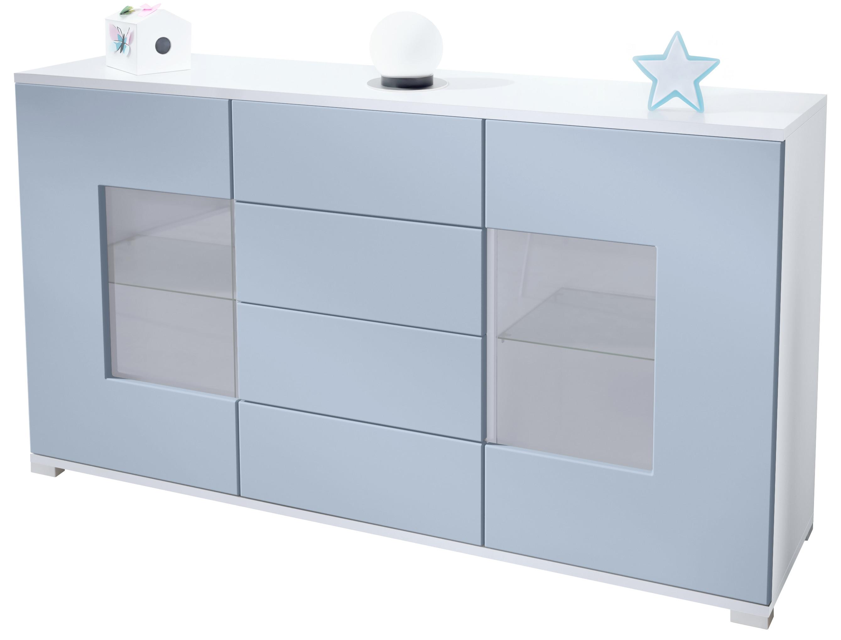 SIDEBOARD Grömitz Denim matt - Pastellblau, Holzwerkstoff (138.5/75.5/35cm) - Vladon