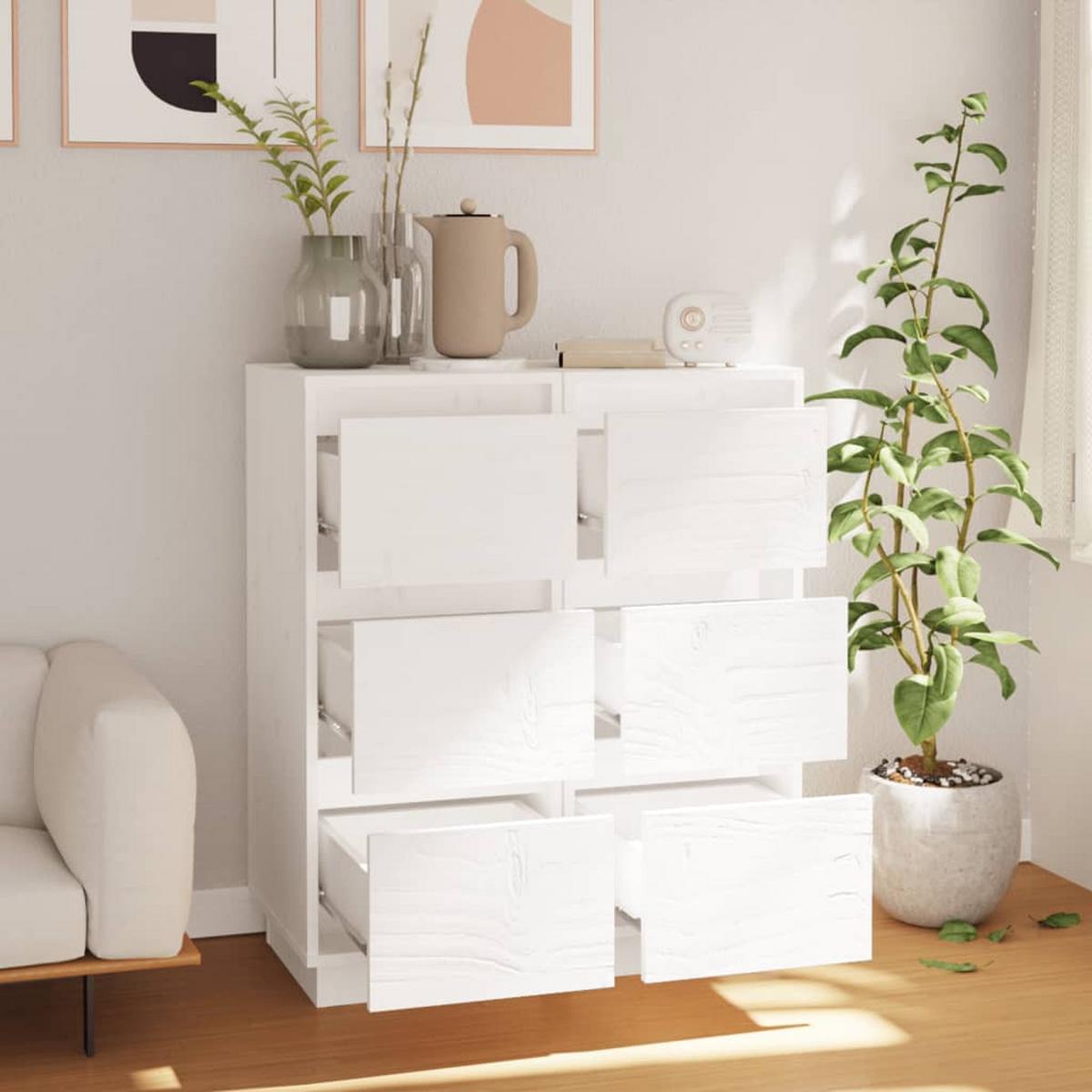 KOMMODE Gibson 34/32/75 cm 2er-Set - Weiß, Holzwerkstoff (34/75/32cm) - Nettlife
