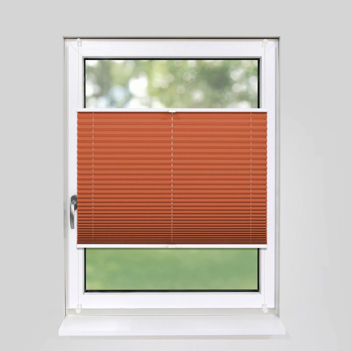 PLISSEE Basic 120 x 150cm Klemmfix ohne Bohren - Orange, Textil (120/150cm) - Deco-Raum