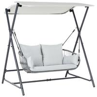 HOLLYWOODSCHAUKEL Grau Fiastra - Hellgrau, Metall (170/202/140cm) - Beliani