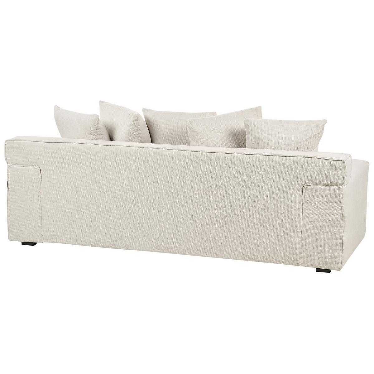 3-SITZER-SOFA cremeweiß mit Kissen Viskan - Weiß, Textil (200/67/82cm) - Beliani