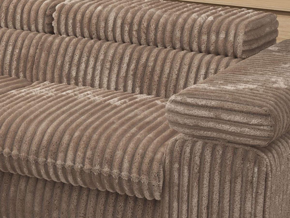 ECKSOFA PABLO L Braun Cord - Links Seite - Schwarz/Braun, Textil/Metall (208/273cm) - MKS
