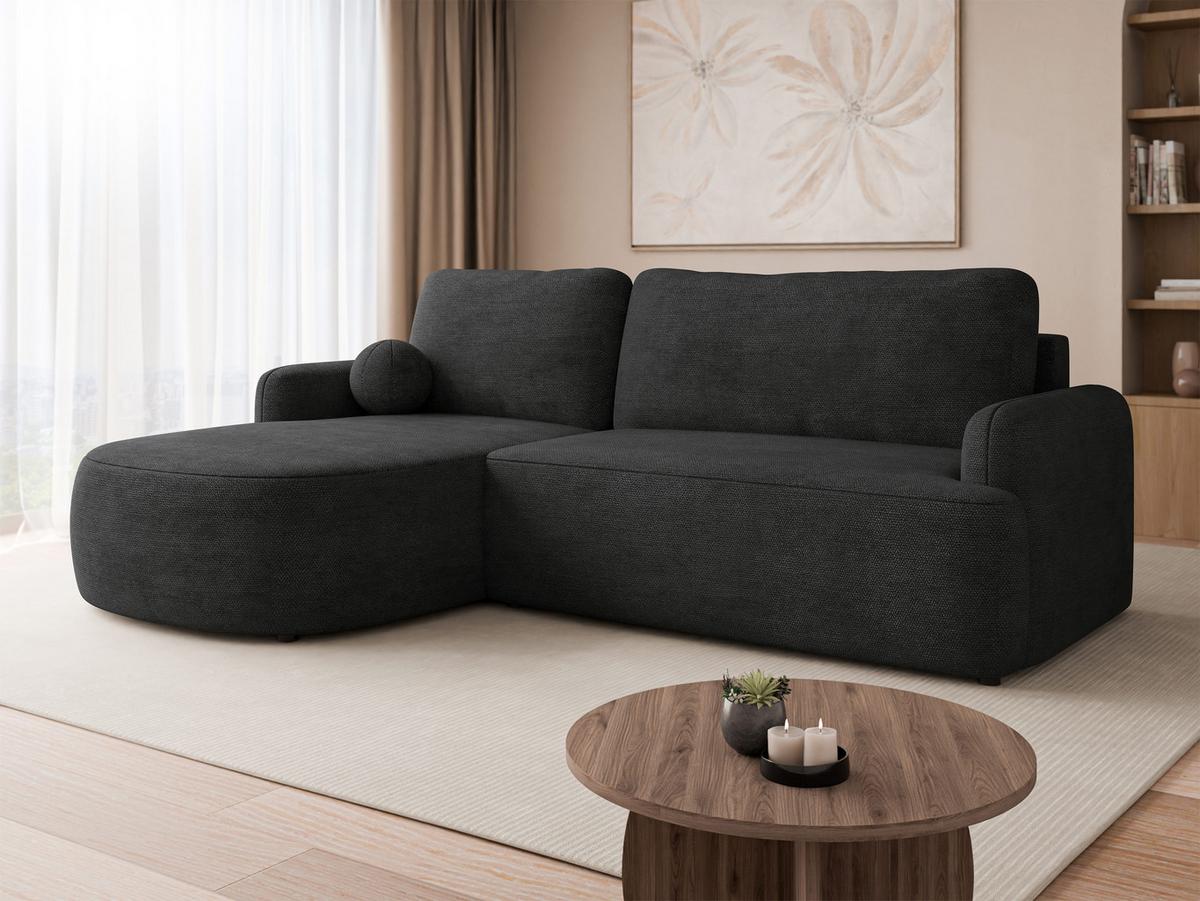 ECKSOFA Loridu, Seite: Links - Anthrazit/Schwarz, Holz/Kunststoff (250/174cm) - MIRJAN24