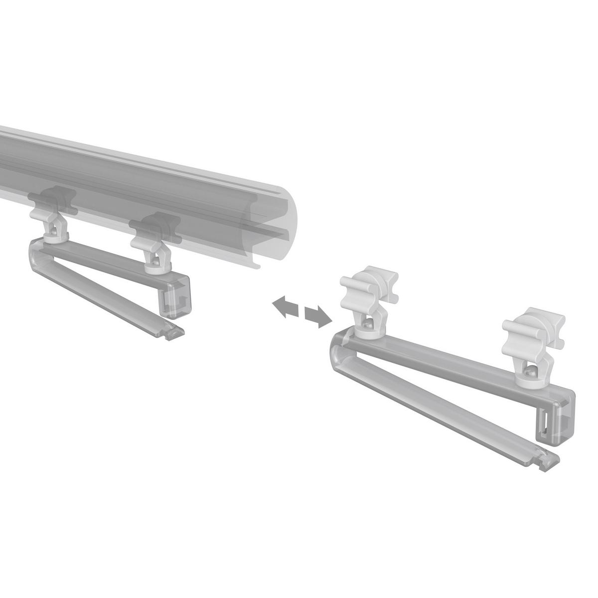 SCHLAUFENGLEITER UNIVERSAL, Glasklar, Packung 8 Stück - Transparent/Weiß, Kunststoff (6/2.4/1cm) - INTERDECO
