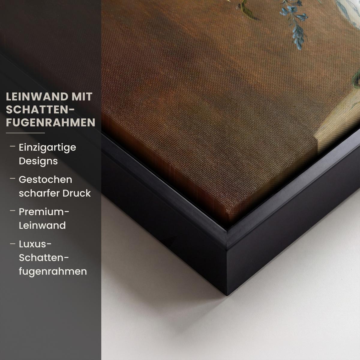 LEINWAND Bilder mit Rahmen - Alte Meister - Blumen - Balthasar van der Ast - 40x30 - Hellbraun, Textil (40/30cm) - MuchoWow