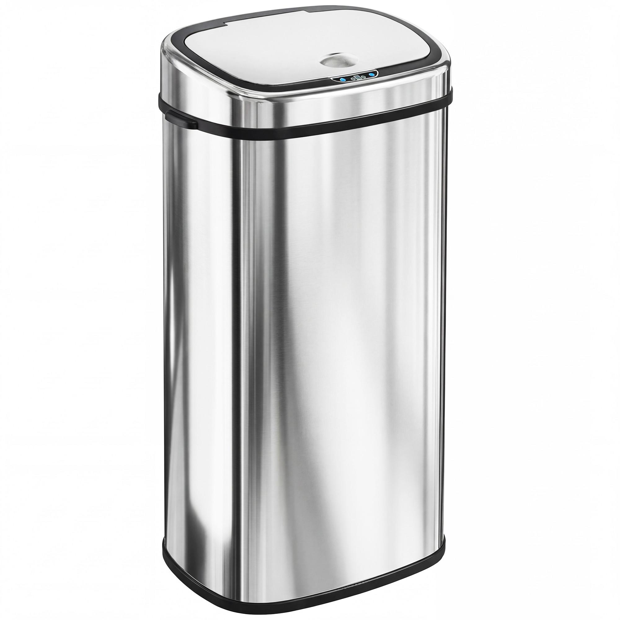 AUTOMATIK Mülleimer Abfalleimer mit Sensor Küche Edelstahl viereckig 68L - Silberfarben, Metall (29.5/78/40.5cm) - HOMCOM