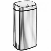AUTOMATIK Mülleimer Abfalleimer mit Sensor Küche Edelstahl viereckig 68L - Silberfarben, Metall (29.5/78/40.5cm) - HOMCOM