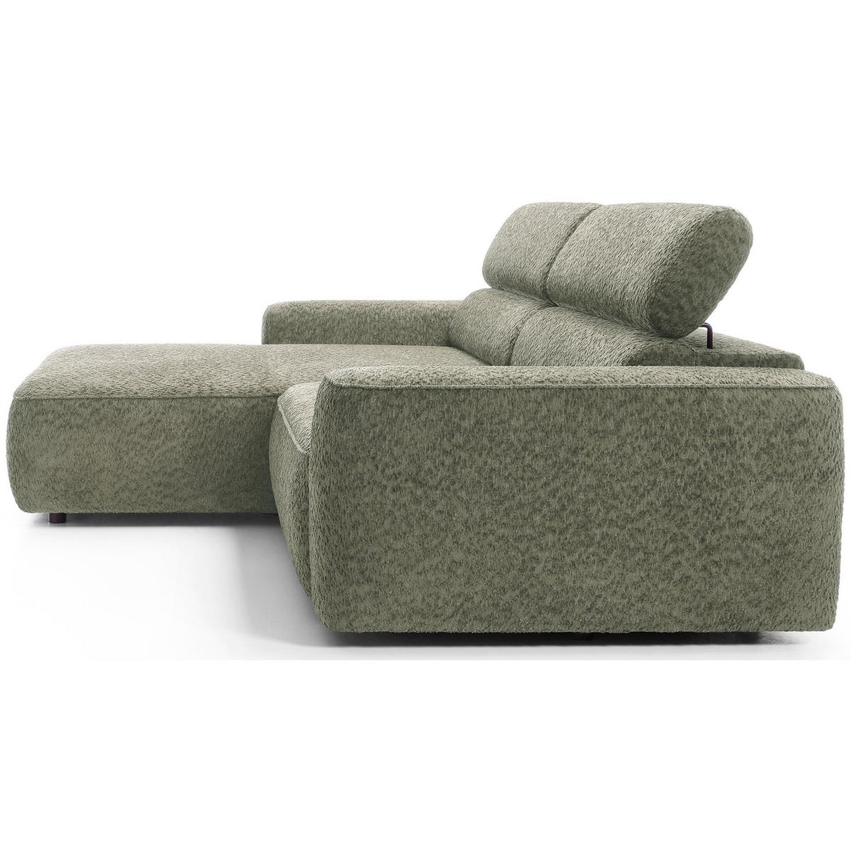 ECKSOFA Fando Salbeigrün Chenille - Schwarz/Hellgrün, Kunststoff/Textil (252/182cm) - Selsey